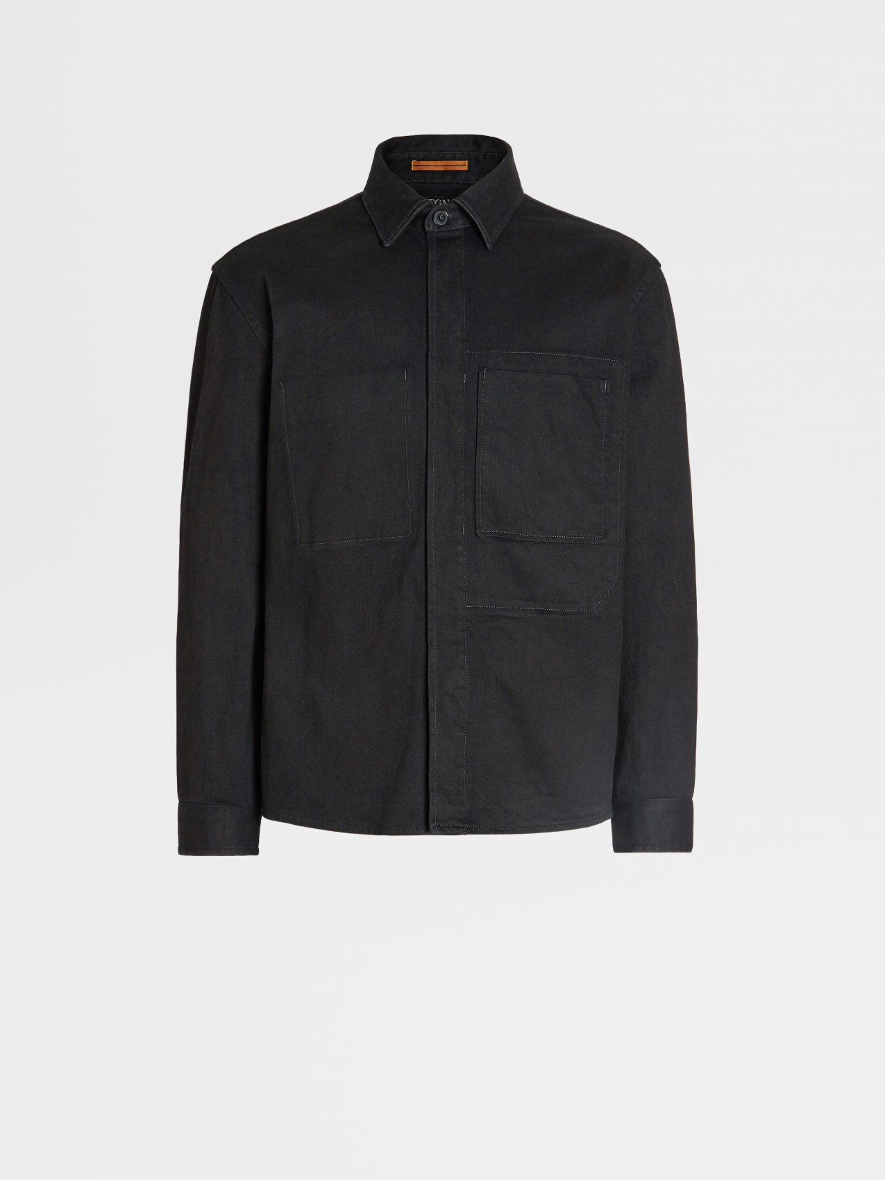 Black Rinse Wash Comfort Cotton Denim Overshirt